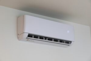 air conditioner on a white wall
